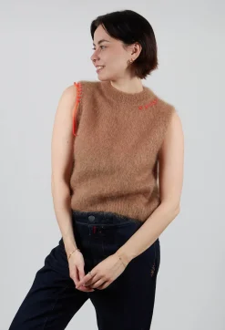 Knitted Vest in Caramello