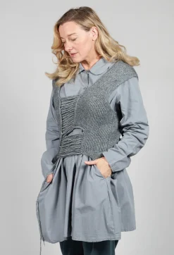 Knitted Vest with Ladder Feature in Grey