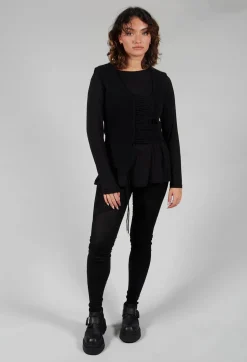 Knitted Vest with Ladder Feature in Black