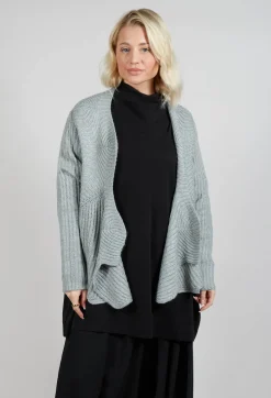 Knitted Wave Cardigan in Grey