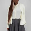 Knitted Wave Cardigan in Cream