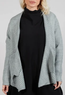 Knitted Wave Cardigan in Grey