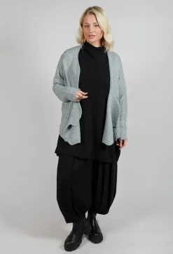Knitted Wave Cardigan in Grey