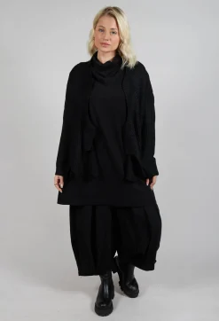Knitted Wave Cardigan in Black