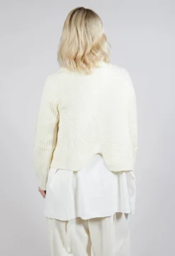 Knitted Wave Cardigan in Cream