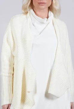 Knitted Wave Cardigan in Cream