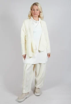 Knitted Wave Cardigan in Cream