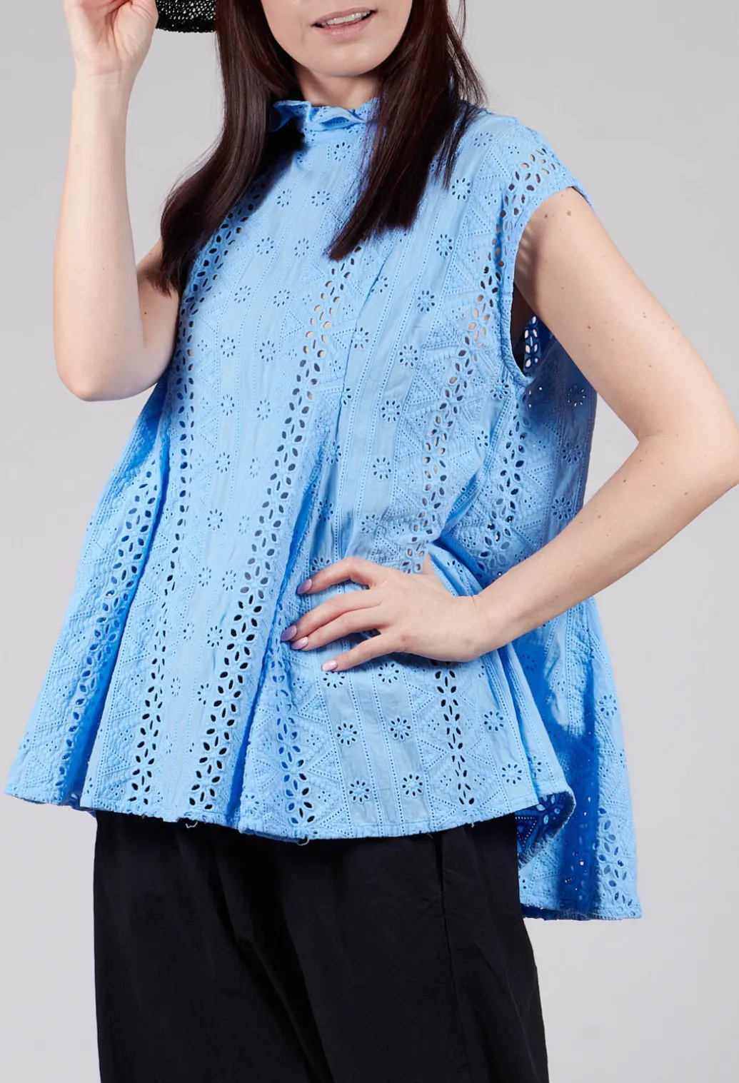 Kusfrau Top in Steinblau