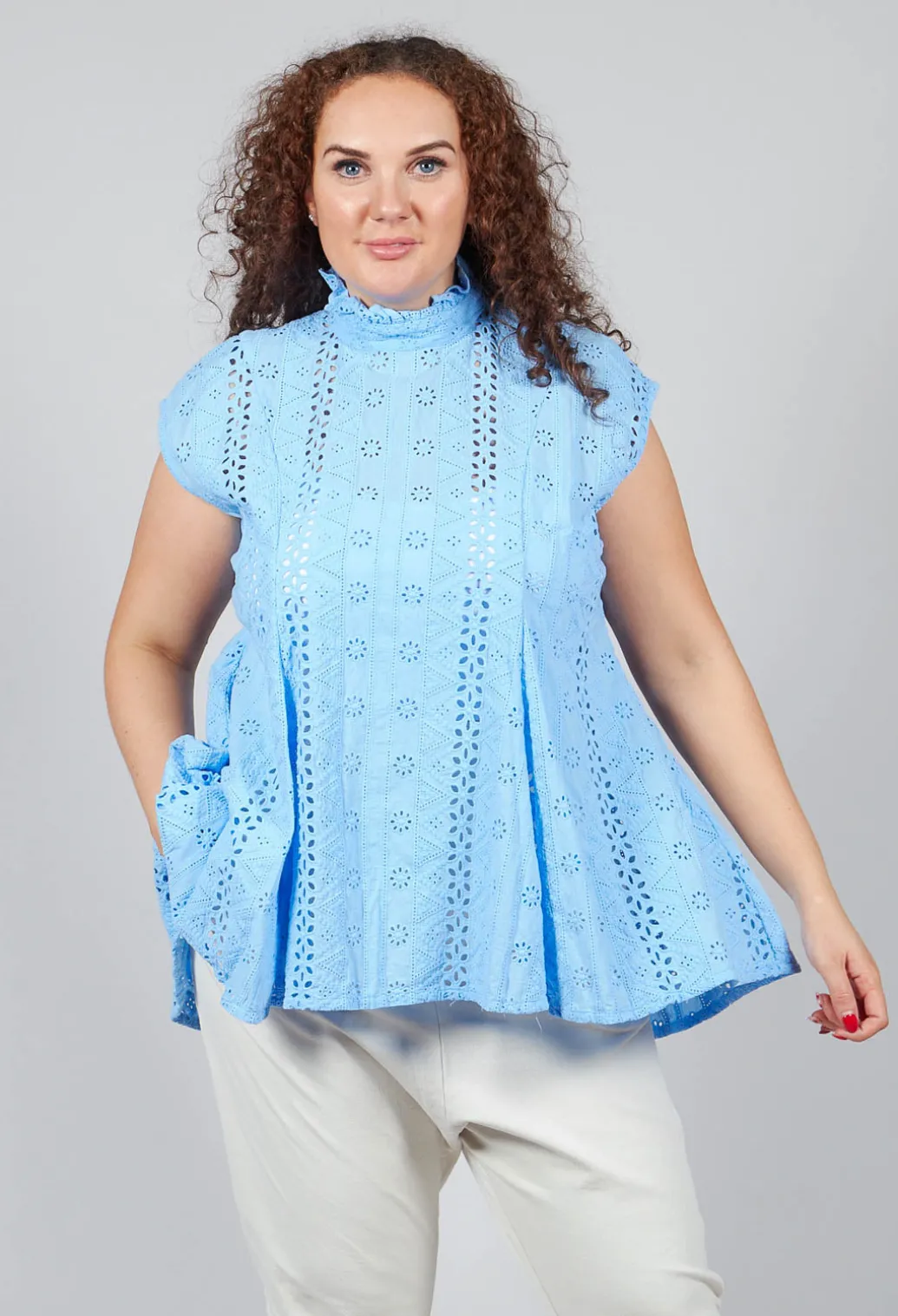 Kusfrau Top in Steinblau