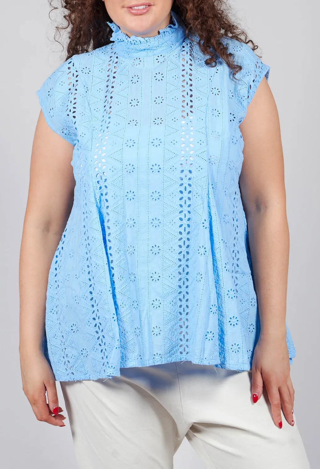 Kusfrau Top in Steinblau