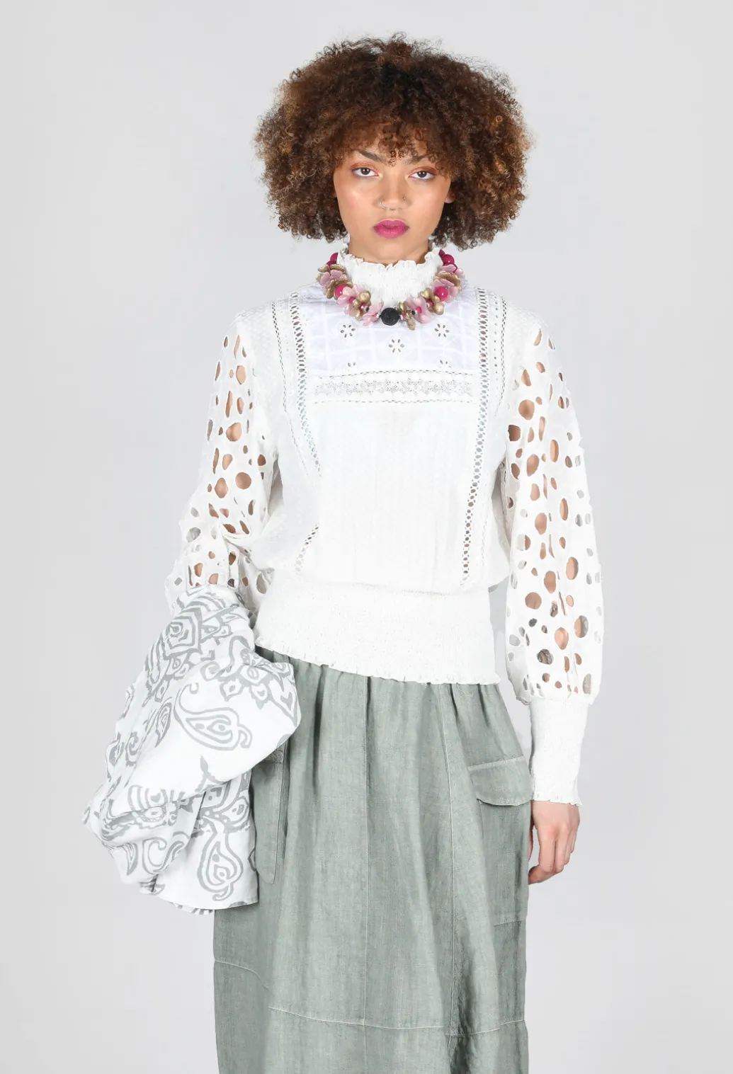 Lace Blouse in White