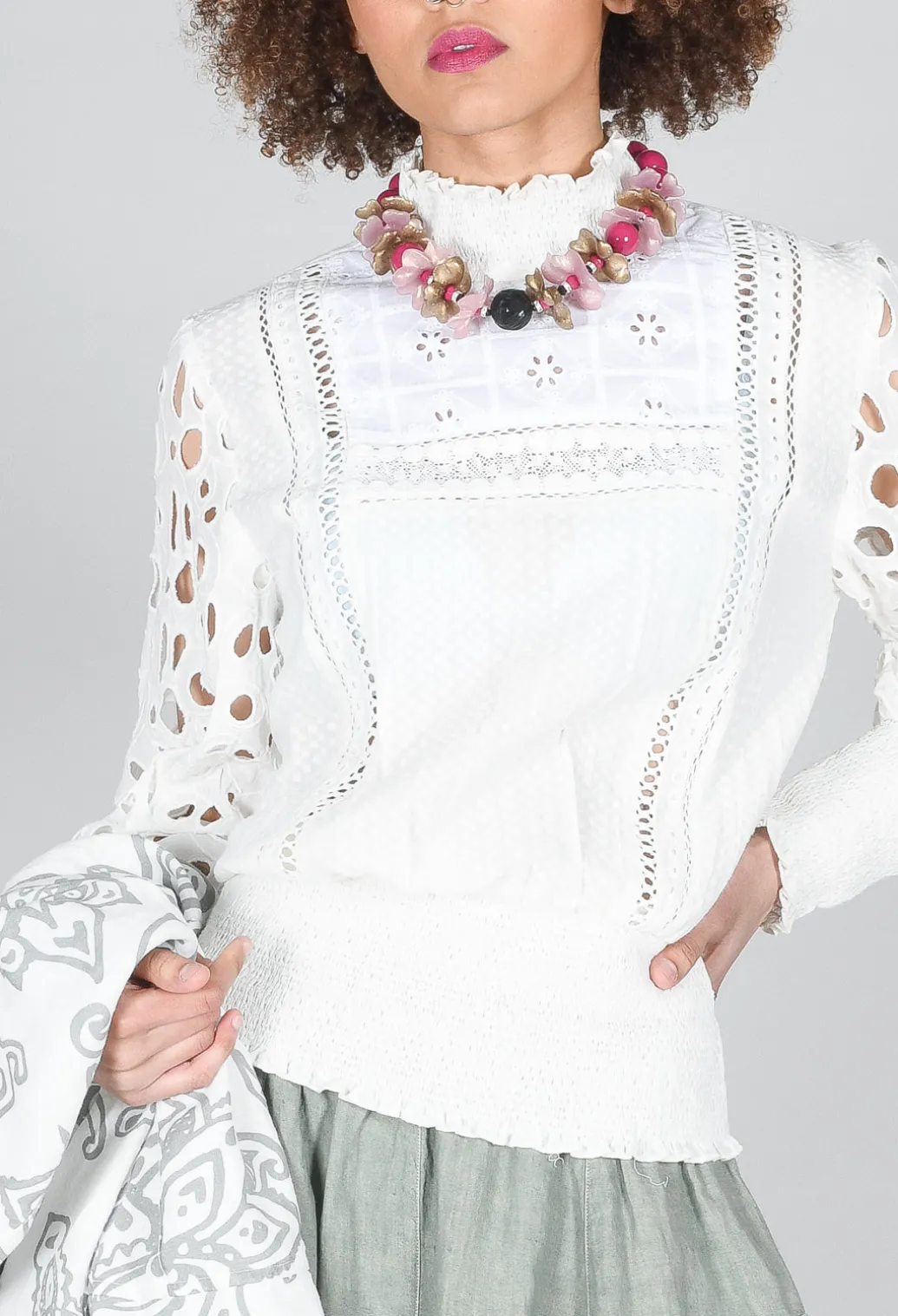 Lace Blouse in White