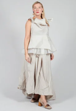 Lace Cowl Neckline Top in Grey