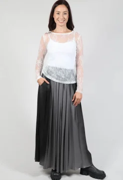 Lace Long Sleeve T-Shirt in Pizzo Panna