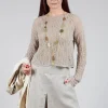 Lace Round-Neck Jumper in Mastic