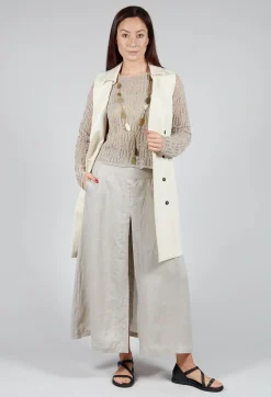 Lace Round-Neck Jumper in Mastic