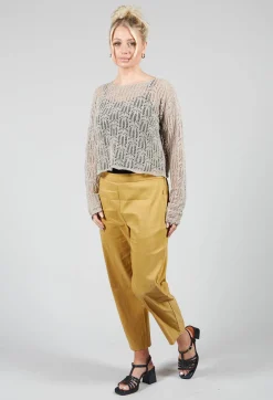 Lace Round-Neck Jumper in Mastic