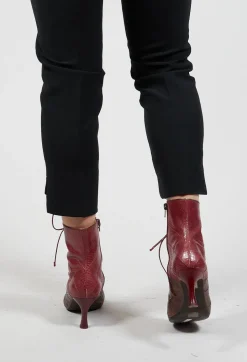 Lace Up Ankle Boot Heels in Marrone / Fuxia