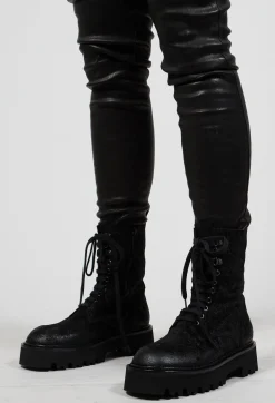 Lace Up Boots in Black