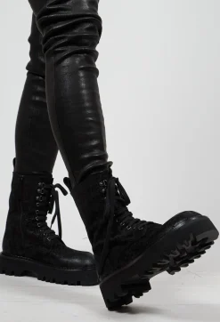 Lace Up Boots in Black