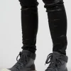 Lace Up Boots in Coal
