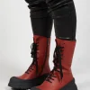 Lace Up Boots In Gasoline Cuoio Inglese