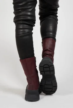 Lace Up Boots In Gasoline Lagrain