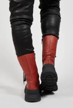 Lace Up Boots In Gasoline Cuoio Inglese