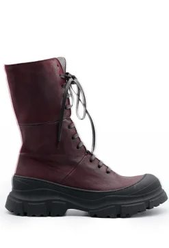 Lace Up Boots In Gasoline Lagrain