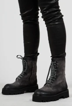 Lace Up Boots in Rock