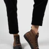 Lace up High Top Pumps in Bronze