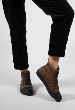 Lace up High Top Pumps in Bronze