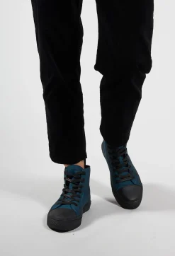 Lace up High Top Pumps in Ink