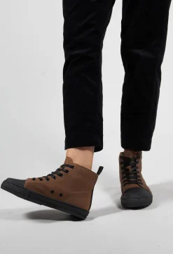 Lace up High Top Pumps in Bronze