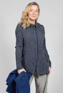 Lao Blouse in Blue and Black