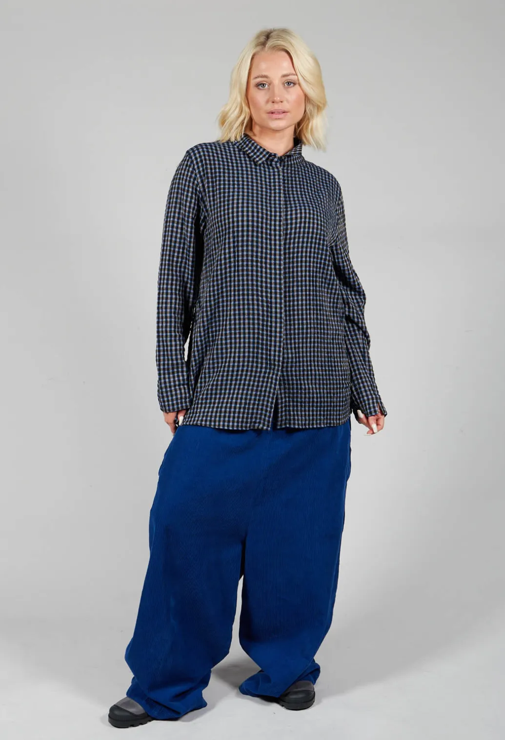 Lao Blouse in Blue and Black