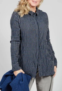 Lao Blouse in Blue and Black