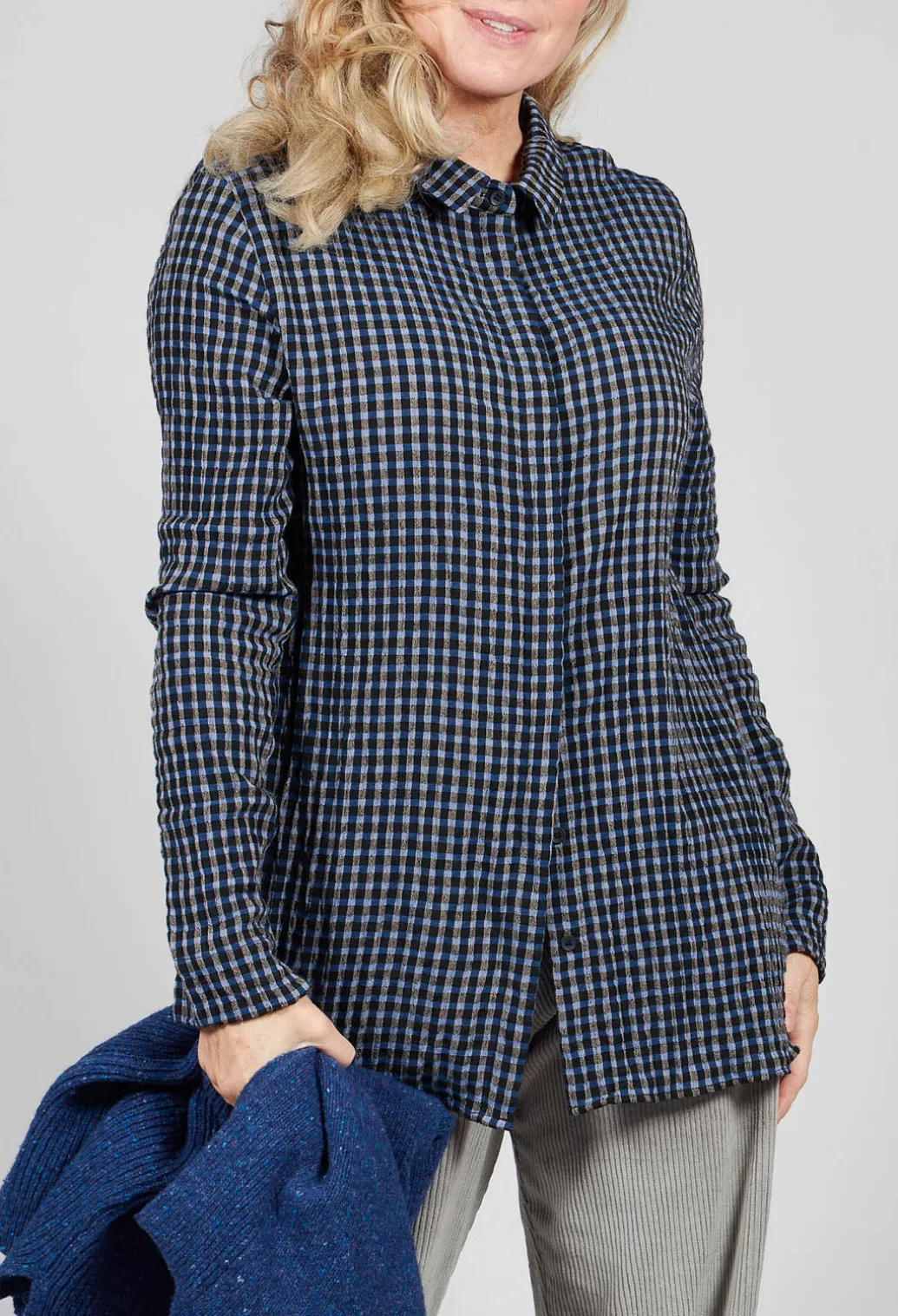 Lao Blouse in Blue and Black