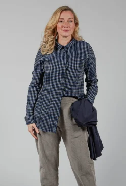 Lao Blouse in Blue and Black