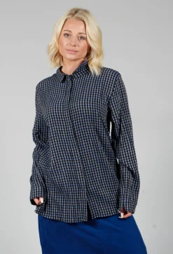 Lao Blouse in Blue and Black
