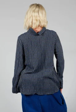 Lao Blouse in Blue and Black