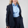 Lapel Blazer in Navy Blue