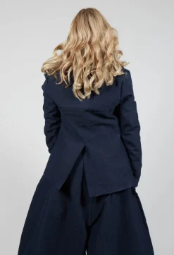 Lapel Blazer in Navy Blue