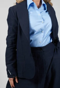 Lapel Blazer in Navy Blue