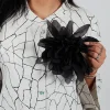 Large Flower Brooch in Black
