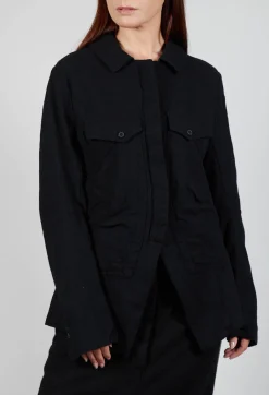 Large Pocket Jacket in Black