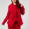 Large Pocket Jacket in Cardinal