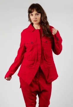 Large Pocket Jacket in Cardinal