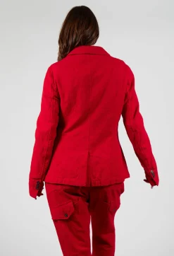 Large Pocket Jacket in Cardinal