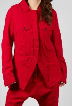 Large Pocket Jacket in Cardinal